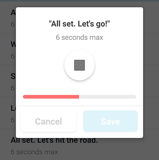 Recording phrase on Waze