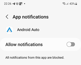 App notifications screen