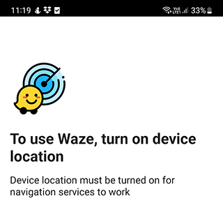 Waze app GPS settings