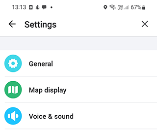 Voice and Sound section on iOS