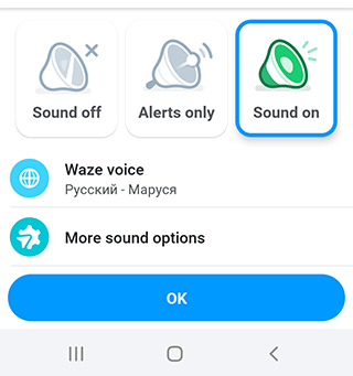 Selecting Sound On option