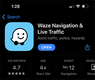 Launching Waze app