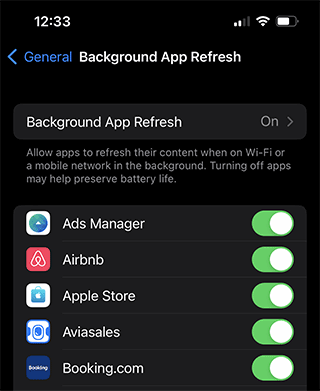 Background App Refresh