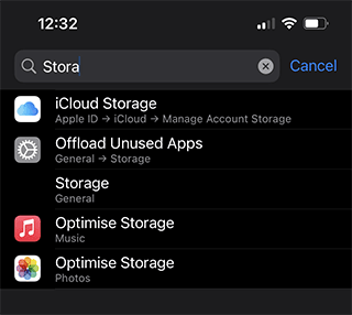 iPhone Storage