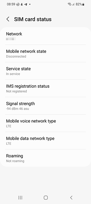 SIM card status checking