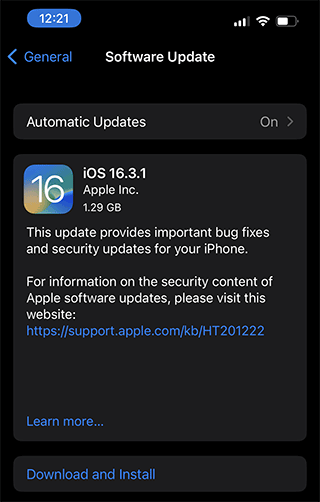 Update iOS