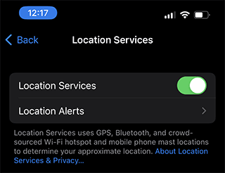 Disable Location Services