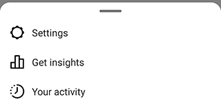 Instagram Settings menu item