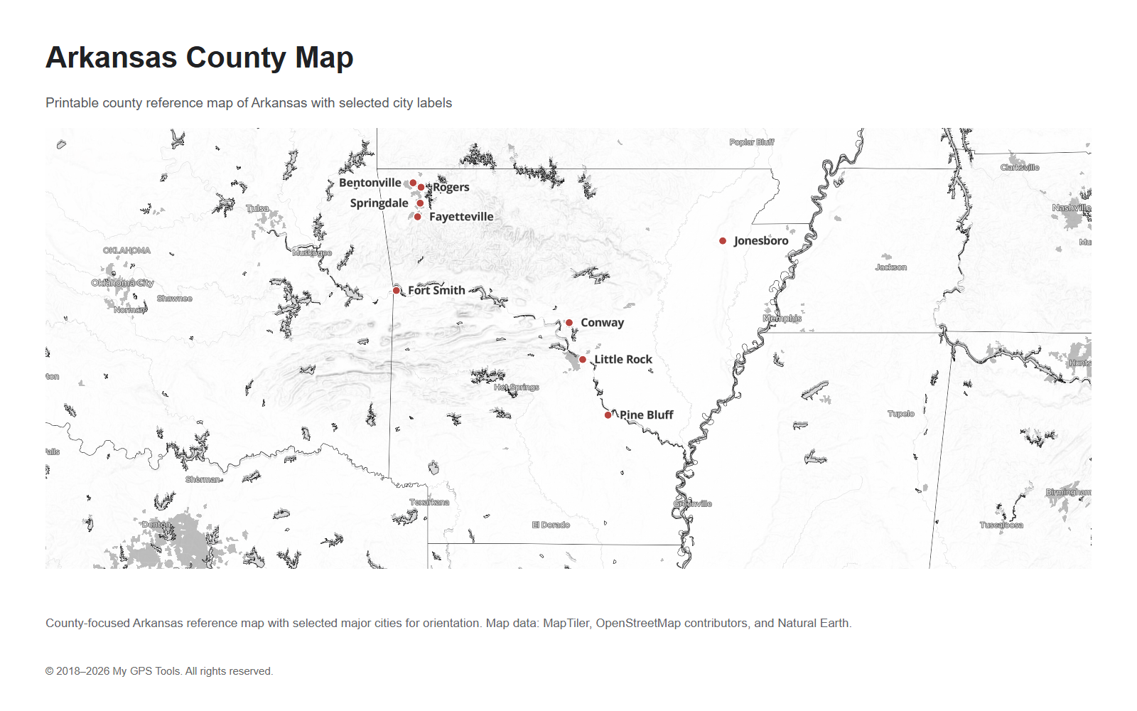 Arkansas county map