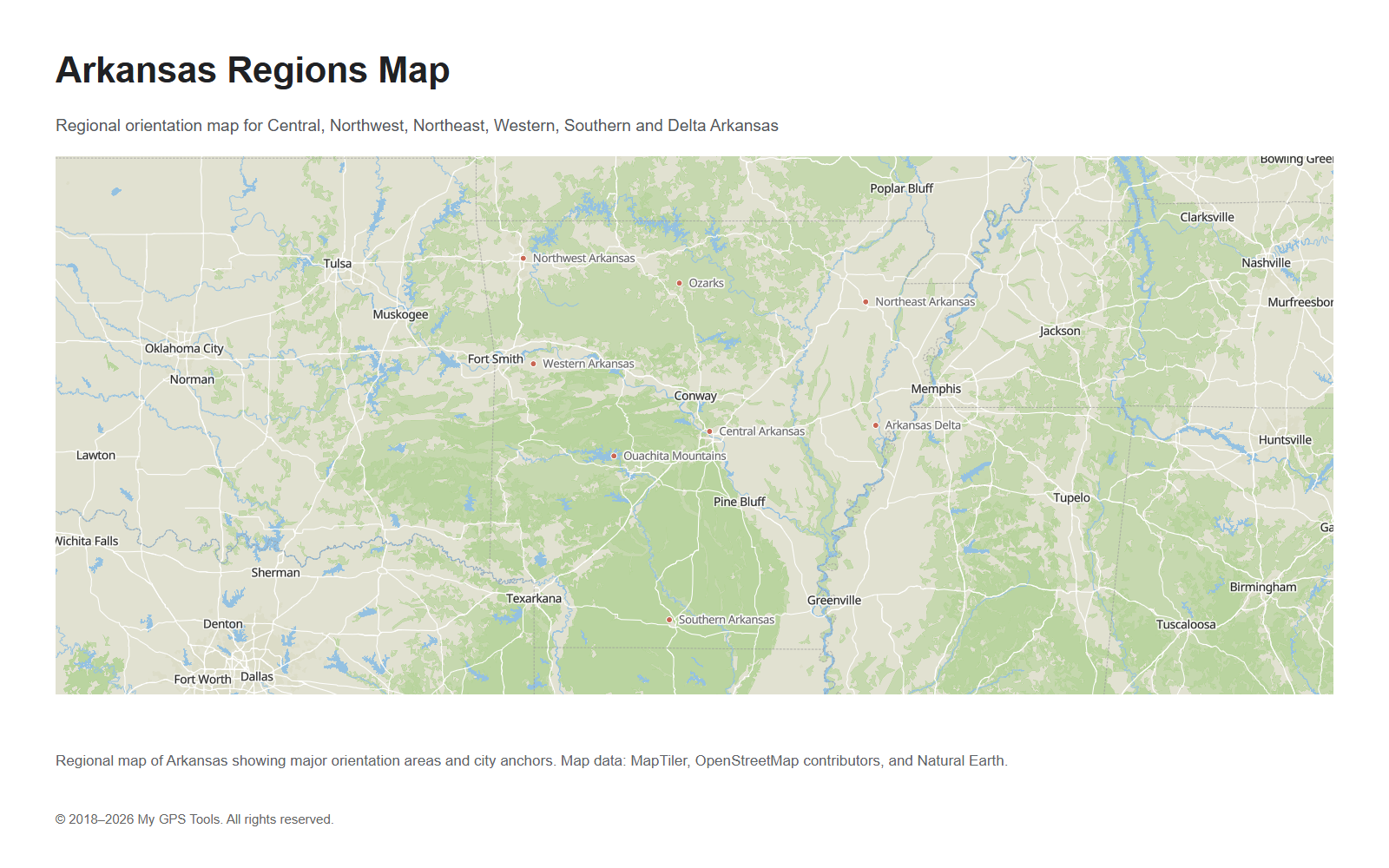Arkansas regions map