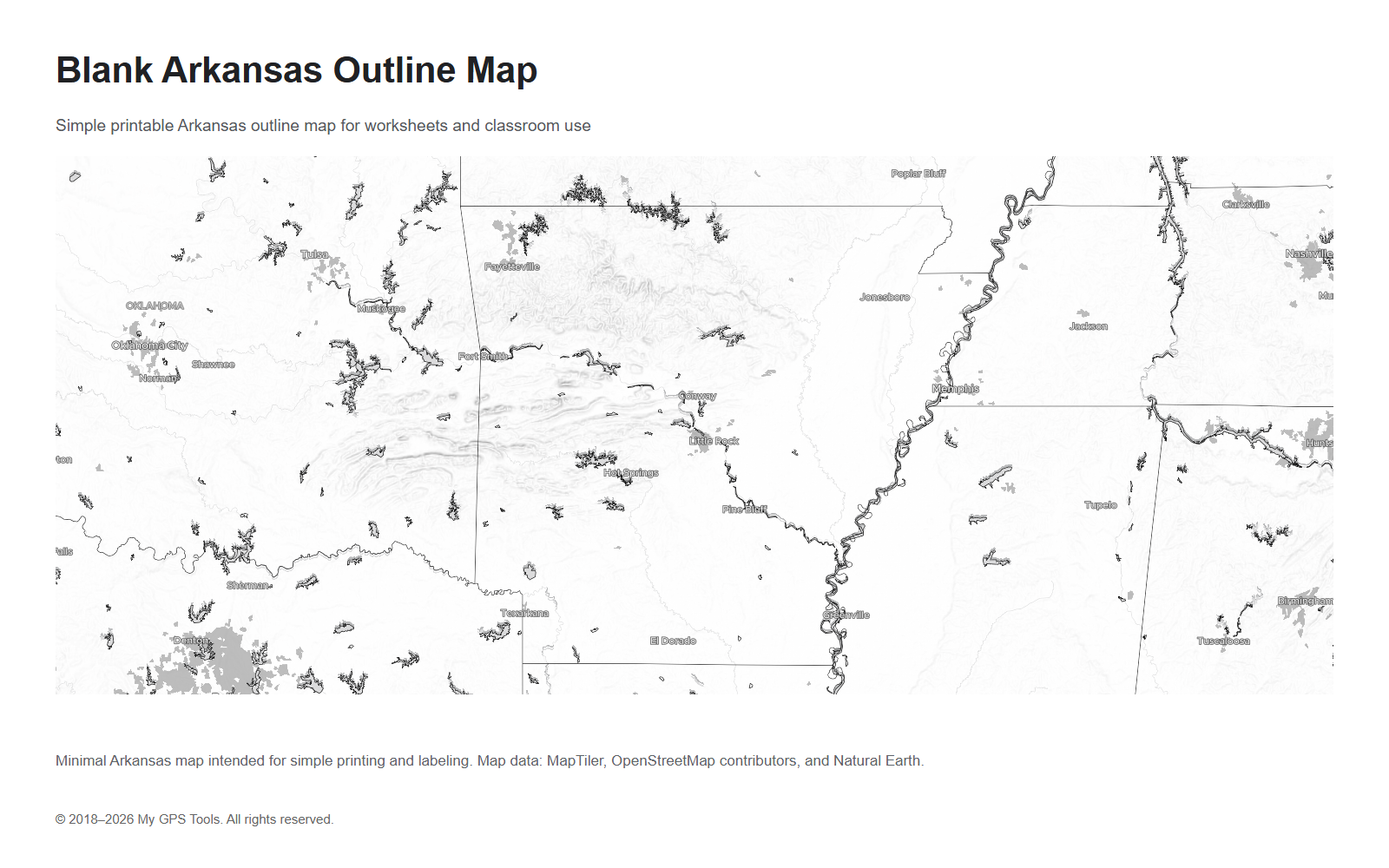 Blank Arkansas outline map