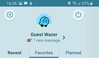 Favorites tab - Waze