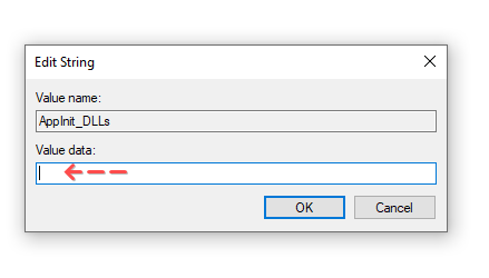 Edit АppInit_DLLs string