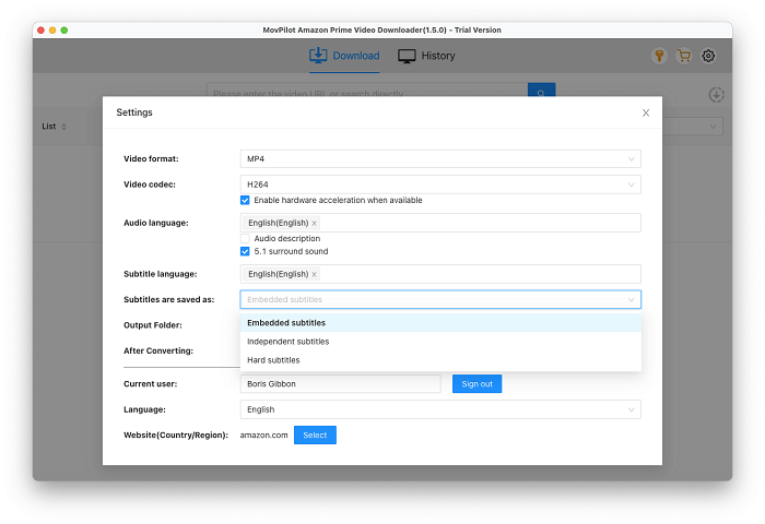 Customize Output Settings