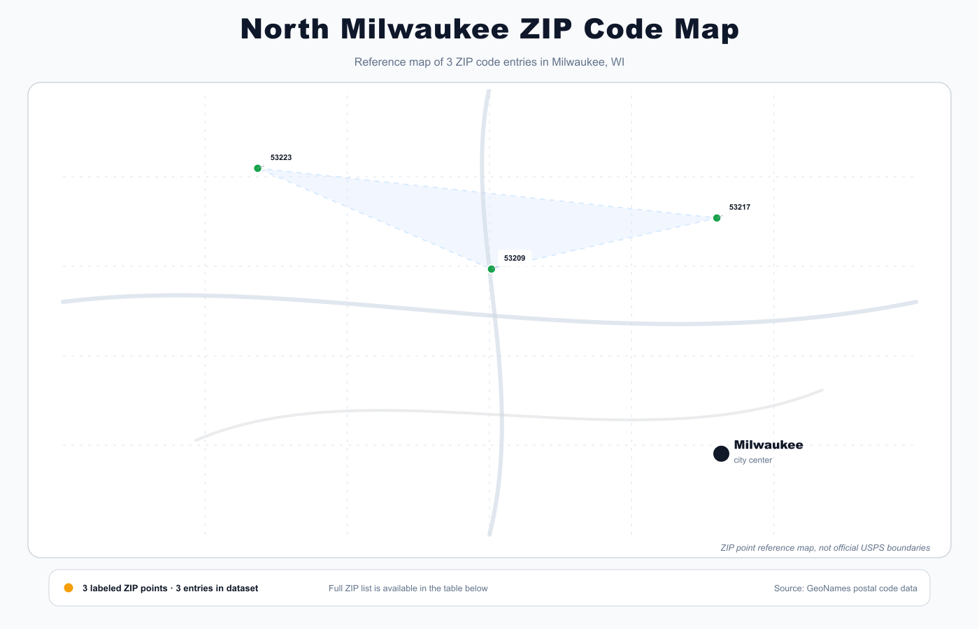 North Milwaukee ZIP code map
