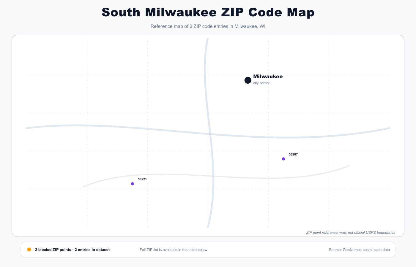 South Milwaukee ZIP code map