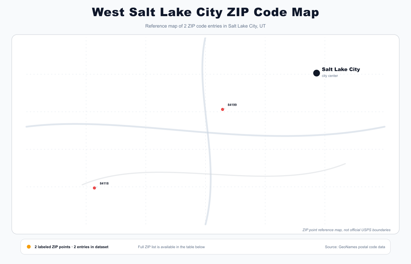 West Salt Lake City ZIP code map